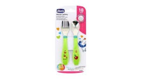 Chicco Metal Cutlery 18m+ Green Chicco Metal Cutlery 18m+ Green