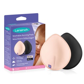 Lansinoh Washable Nursing Pads 4 Light Pink & 4 Black
