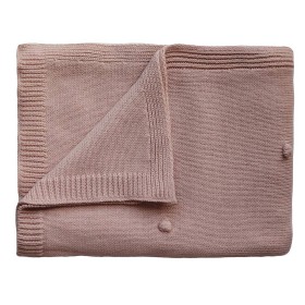 MUSHIE KNITTED BABY BLANKET TEXTURED DOTS BLUSH