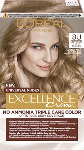 Loreal Excellence Universal Nudes Hair Color Ammonia Free 8u Light Blonde