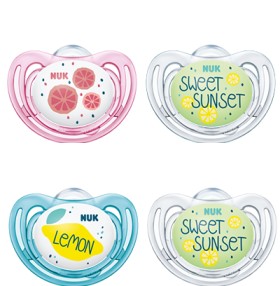 Nuk Silicone Soother Freestyle 6-18m x 2 Pieces - Fruits Various Colours