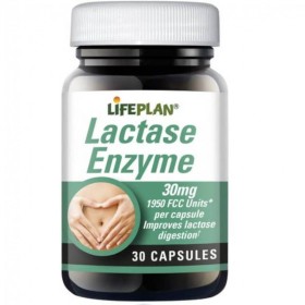 LIFEPLAN LACTASE ENZYME 30mg 30 TABLETS, IMPROVES LACTOSE DIGESTION 