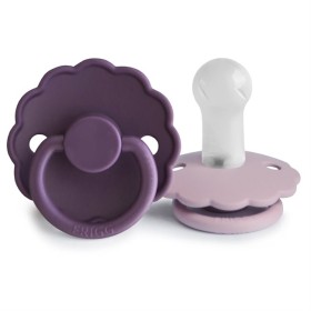 FRIGG Daisy Round Silicone Pacifiers  Violet Dream/Soft Lilac Size 2, 6-18m 2s