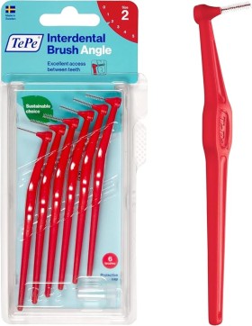 TePe Interdental Red Brushes Angle 0.5mm x 6 Pieces