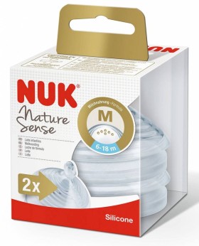 Nuk Nature Sense Silicone Teat 6-18m Medium feed x 2 Pieces