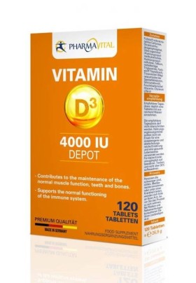 PharmaVital Vitamin D3 4000iu x 120 Tablets