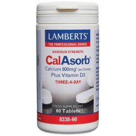 Lamberts CalAsorb x 60 Tablets - Calcium 800mg Plus Vitamin D3