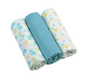 Babyono Super Soft Muslin Diapers 70x70 cm Blue 3s