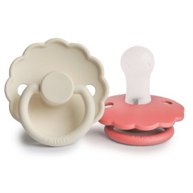 Frigg Daisy Silicone Pacifiers Cream/Poppy 0-6m 2s