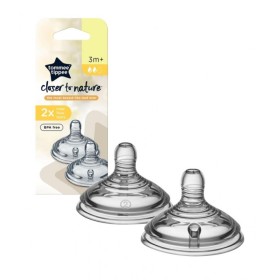 Tommee Tippee Closer To Nature Teat 3m+ Medium Flow x 2 Pieces