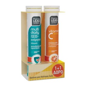 PHARMALEAD MULTI DAILY MULTIVITAMIN WITH POMEGRANATE & MINERALS ORANGE FLAVOR EFF. TAB.  20s + PHARMALEAD VITAMIN C 1000mg ORANGE FLAVOR EFF. TAB. 20s FREE