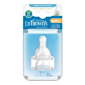 DR. BROWNS NATURAL FLOW NARROW BOTTLE SILICONE NIPPLES 6m+ 2s 