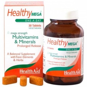 HΕALTH AID HEALTHY MEGA, MULTIVITAMINS& MINERALS PROLONGED RELEASE 30TABLETS