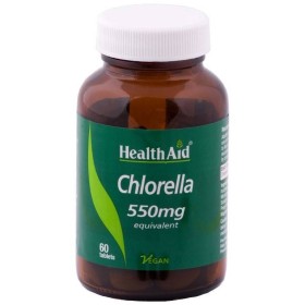 HEALTH AID CHLORELLA 550MG, HELPS TO THE MAINTENANCE OF DIGESTIVE HEALTH 60TABLETS