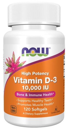 Now Foods - Vitamin D3 10.000 IU x 120 Softgels