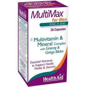 Health Aid Multimax For Men x 30 Capsules - Essential Nutrients To Support Health, Vitality & Stamina