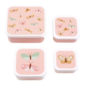 A Little Lovely Company Lunch & Snack Box Set Butterflies 4s