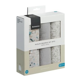 Kikka Boo Muslin Swaddle 75cm X 75cm Dreamy Fields Grey 3 Pieces Gi...