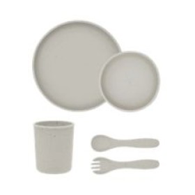 Kikka Boo Feeding Set 5Pcs Platinum Silicone Sand Kikka Boo Feeding Set 5Pcs Platinum Silicone Sand
