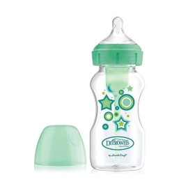 DR. BROWNS NATURAL FLOW OPTIONS+ ANTI-COLIC BOTTLE WIDE NECK 270ML GREEN STARS