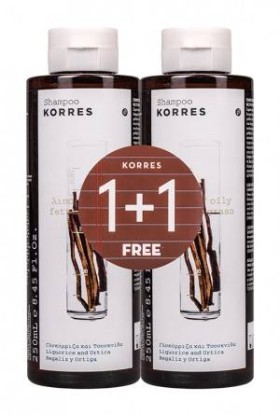 Korres Liquorice & Urtica Shampoo For Oily Hair 1+1 Free 250ml