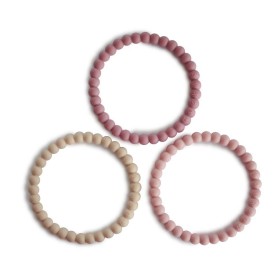 MUSHIE SILICONE PEARL BRACELET LINEN/PEONY/PALE PINK 3s