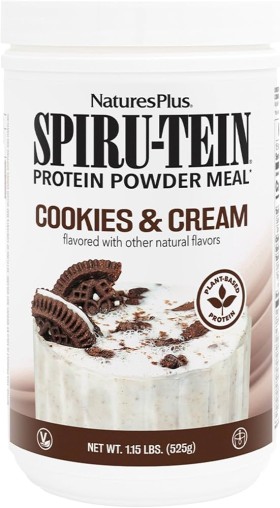 Natures Plus Spiru-Tein Cookies & Cream 525gr, Φυτικό Ρόφημα Πρωτεΐ...