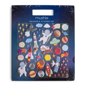 Mushie Reusable Sticker Set Space 36m+