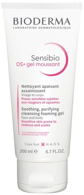 Bioderma Sensibio DS+ Purifying Cleansing Gel For Sensitive Skin Associating Redness & Squames 200ml