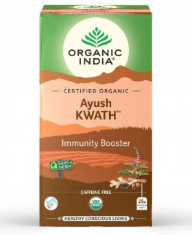 ORGANIC INDIA AYUSH KWATH TEA CAFFEINE FREE 25TEABAGS