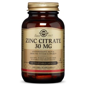 Solgar Zinc Citrate 30mg x 100 Capsules - Antioxidant, Skin & Immune System Support