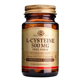 Solgar L-Cysteine 500 mg x 30 Capsules - For Skin, Hair & Nails & Antioxidant