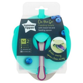 Tommee Tippee Feeding Bowls With Travel Lid & Feeding Spoon 6m+ x 2 Pieces