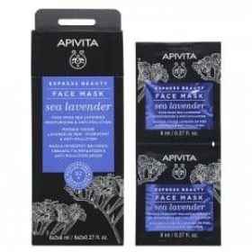 Apivita Express Beauty Moisturising & Anti-Pollution Face Mask With Sea Lavender 2x8ml