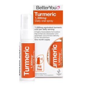 BetterYou Turmeric Daily Oral Spray 1300mg - Equivalent Turmeric Root Per Dose x 25ml - Antioxidant & Anti-Inflammatory