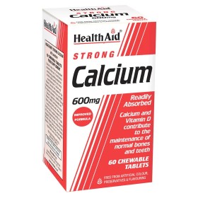 Health Aid Strong Calcium 600mg, ΑΣΒΕΣΤΙΟ ΓΙΑ ΔΥΝΑΤΑ ΔΟΝΤΙΑ& ΟΣΤΑ 60ΜΑΣΩΜΕΝΑ ΔΙΣΚΙΑ