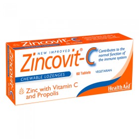 Health Aid Zincovit-C x 60 Chewable Veg Lozenges