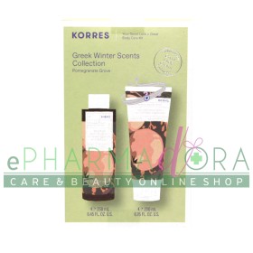 Korres Greek Winter Scents Pomegranate Grove Showergel 250ml & Body Milk 200ml