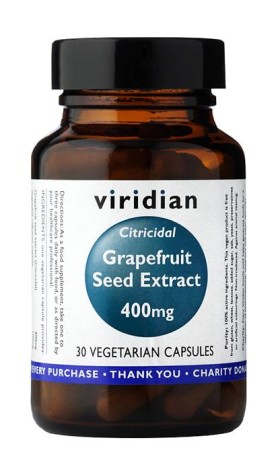 VIRIDIAN GRAPEFRUIT SEED EXTRACT 400mg 30s, NATURAL ANTI-BACTERIAL AND ANTI-FUNGAL