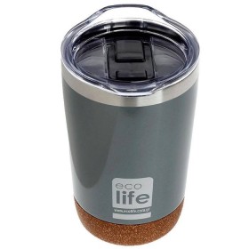 Ecolife Coffee Thermos Light Grey (Cork Bottom) x 370ml