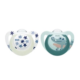 NUK STAR DAY & NIGHT 6-18M 2PIECES 