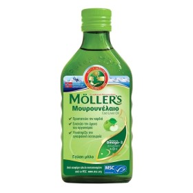 Mollers Cod Liver Oil Natural Source Of Omega 3 Fatty Acids & Vitamins D3, A & E With Apple Flavor x 250ml