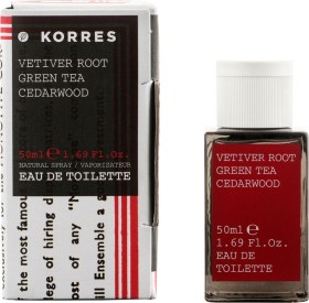 Korres Vetiver Root, Green Tea, Cedarwood Eau De Toilette For Men 50ml