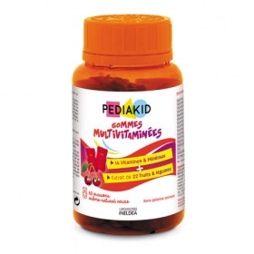 PEDIAKID GOMMES MULTIVITAMINEES 60 CHEWABLE GUMMIES, HELPS TO REDUCE FATIGUE AND SUPPORTS IMMUNE SYSTEM FUNCTION