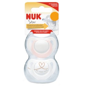 Nuk Silicone Soother Star 0-2m x 2 Pieces For Boy Or Girl