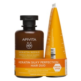 Apivita Keratin Silky Perfection Hair Duo ( Shampoo 250ml + Conditioner 150ml)