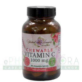 Botanical Harmony Vitamin C 1000mg x 30 Chewable Tablets Raspberry
