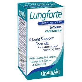 Health Aid LungForte x 30 Veg Tablets - Lung Support Formula For A Clean & Clear Respiratory Tract