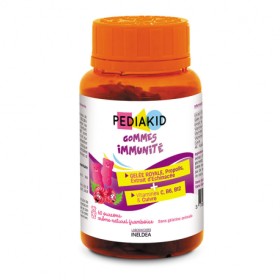 PEDIAKID GOMMES IMMUNITE 60 CHEWABLE GUMMIES, CONTRIBUTES TO THE NORMAL FUNCTIONING OF THE IMMUNE SYSTEM AND SUPPORTS THE BODYS DEFENCES 