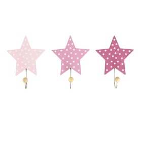 Jabadabado Wooden Hooks Star Pink 3s